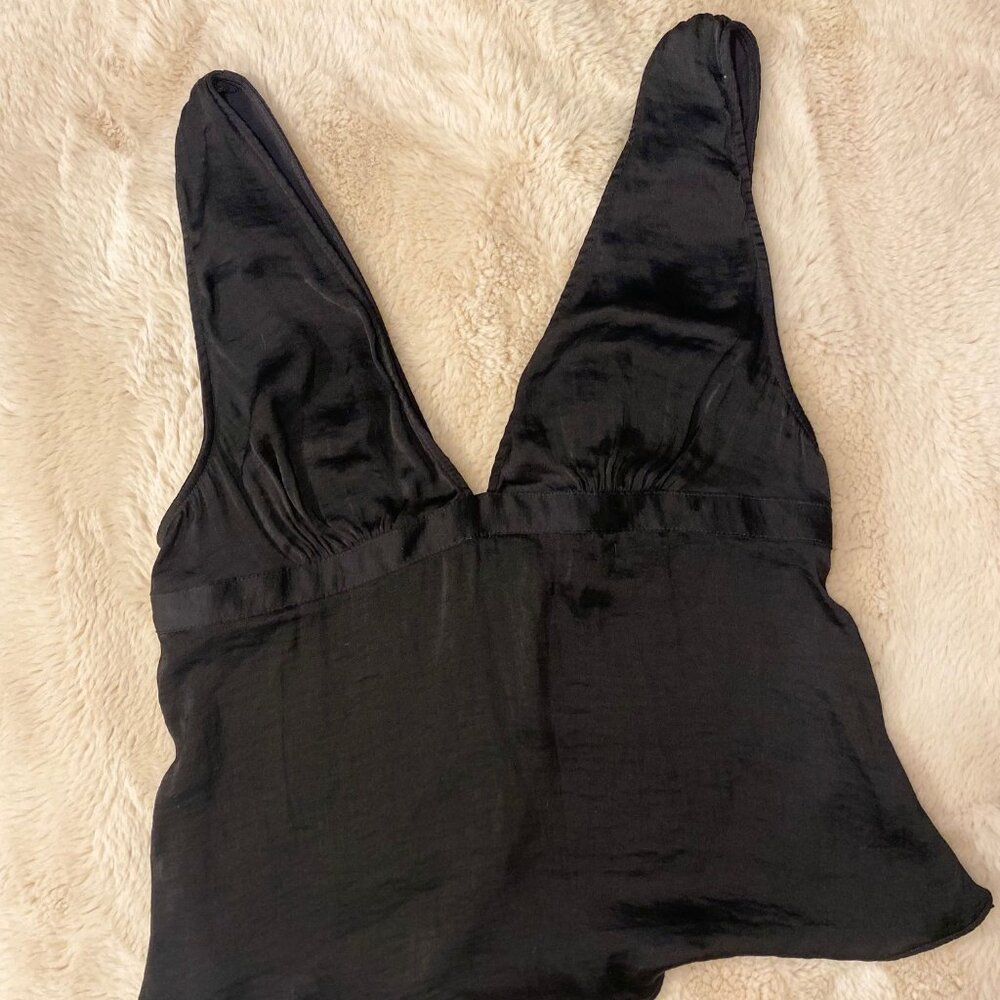 Free People Black Silk Tank Top